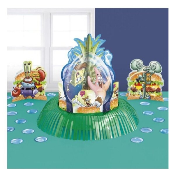 Nickelodeon 3 Piece SpongeBob Birthday Celebration Table Decorating Kit NEW - Picture 3 of 5